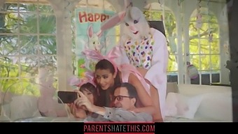 Young Girl Engages In Steamy Roleplay With Her Uncle In Easter Bunny Costume