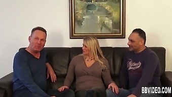 A Well-Endowed German Mother Satisfies Two Men Together