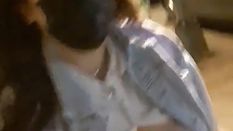 A Young Woman Walks Around A School In Public For An Intense School Life Experience