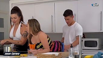 Beautiful Woman With Natural Big Boobs Enjoys A Threesome With Her Girlfriend’s Best Friend.